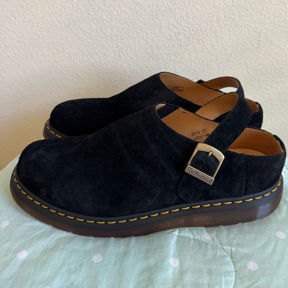 NEW Dr. Martens Isham Slingback Clog Black Suede Mens size 14